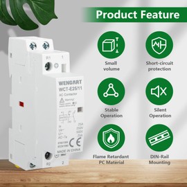 Wengart Household DC Contactor WCT-E25, DC24V 25A 1NO1NC, Maintenance Friendly, Suitable for Motor Control