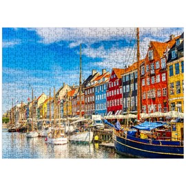 MyPuzzle Nyhavn Harbor in The Center of Copenhagen, Denmark - Premium 500 Piece Jigsaw Puzzle for Adults