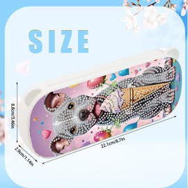 DCIDBEI Diamond Painting Stiftebox 22x8.8cm Malen nach Zahlen Aufbewahrungsbox Diamant Painting Stifte Organizer Tools Container Bürobedarf Aufbewahrungsbox Stickbilder Erwachsene Bulldogge