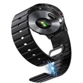 Strong Magnetic Sport Bands Compatible for Garmin Fenix 8/7/6/5 Band,Quick Fit 22mm Adjustable Silicone Wrist Strap with Stainless Steel Clasp for Forerunner 935/945/Epix Gen 2/Approach S62/S60/MARQ (Black, 22MM)