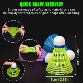 Hysagtek 12 Pcs LED Badminton ShuttleCocks Glow in The Dark Badminton Balls Shuttles Indoor Outdoor Sport Training Badminton Dark Night Badminton Glow