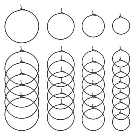 UNICRAFTALE 40pcs 4 Sizes Round Hoop Earrings Wire Beading Hoop Rings Ear Wines Hoops Open Earring Beading Hoop for DIY Jewelry Making 16/21/25/30mm