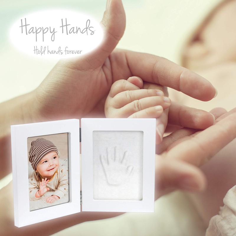 Happy Hands Small Double Frame Handprint Set for a Baby