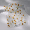 Yellow White Flower Nail Art Stickers 5D Embossed Self Adhesive