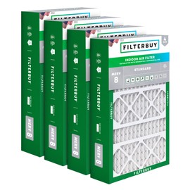 Filterbuy 17x26x4 Air Filter MERV 8 Dust Defense (4-Pack), Pleated HVAC AC Furnace Air Filters Replacement for Lennox (Actual Size: 16.56 x 25.94 x 4.13 Inches)