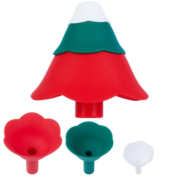 DoReFaSol Kitchen Funnel Set Foldable Silicone Christmas Tree 3 Sizes