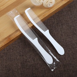 Disposable Combs Bulk, Individually Wrapped for Hotel, Airbnb, Homeless (Pack of 50, White)