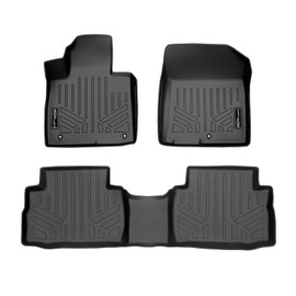 SMARTLINER Custom Fit All Weather 2 Row Floor Mat Liner Set Compatible with 2021-2023 Hyundai Santa Fe