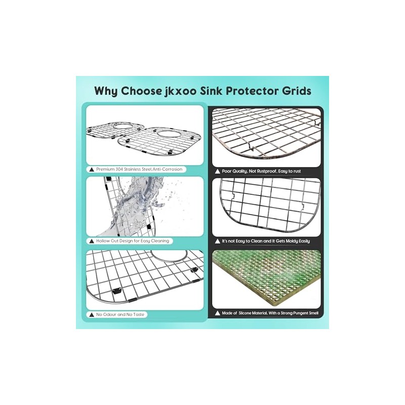 2Pack Sink Protectors for Kitchen Sink 13''x16''&11.2''x14.5'', Sink Rack for
