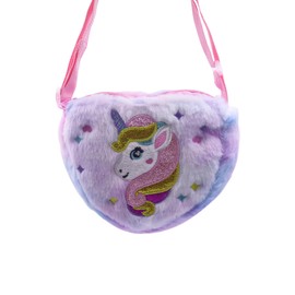 Amamcy Little Girls Unicorn Crossbody Purse Faux Fur Unicorn Shoulder Purse Messenger Bag Chest Bag Unicorn Gift for Girls