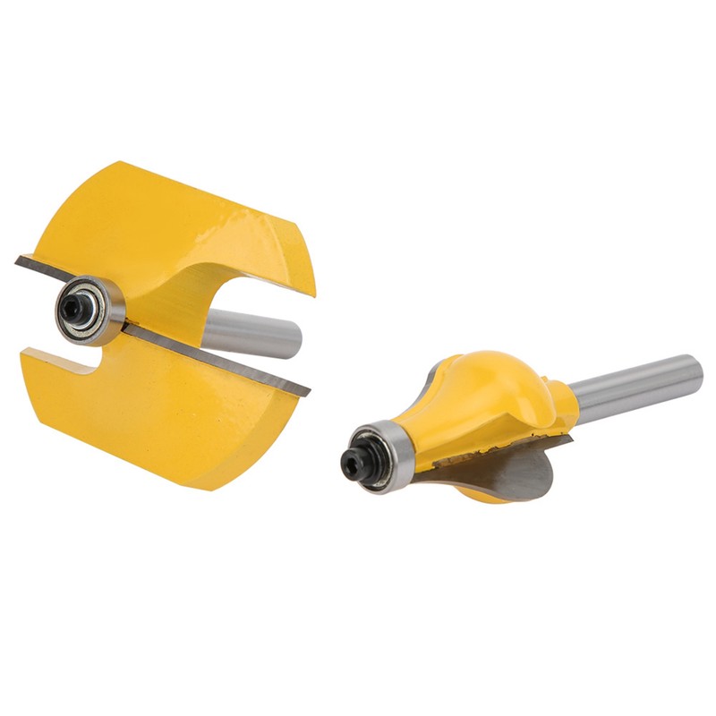2pcs 8mm Shank Armrest Handrail Router Bit Set with Bearing