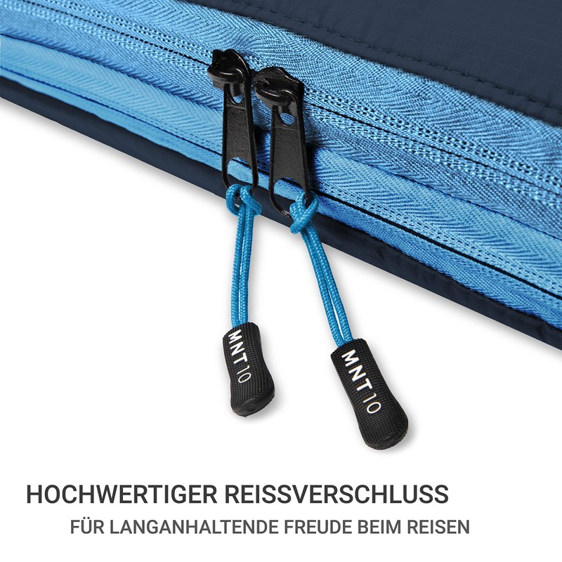 MNT10 Packing Bags with Compression S, M, L, XL, Blue,