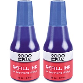 Cosco Refill Ink for Stamps Pads, 20ml Squeeze Bottle, Blue 032961 / COS032961 (2 pk) by Cosco