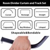 hoeflife Room Divider Blackout Curtains & Ceiling Curtain Track Set
