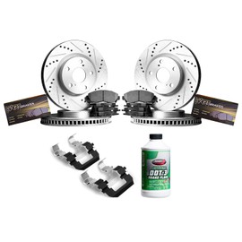 Hart Brakes Front Rear Brakes and Rotors Kit |Front Rear Brake Pads| Brake Rotors and Pads| Semi Metallic Brake Pads and Rotors| Hardware Kit - PHCC.74042.43