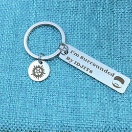I'm Surrounded By IDJITS Inspired Keychain Thanksgiving Gift Movie Jewelry Friends BFF Birthday Gift for Movie Fans Best friend Keyring