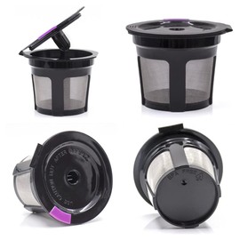 tazas de café K reutilizables, paquete de 5 filtros de café recargables con embudo de acero inoxidable para café, Compatible con las máquinas Keurig 2.0 y 1.0 MINI PLUS Series