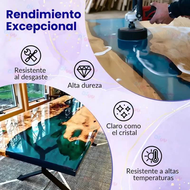 Kit De Resina Epoxi Transparente DiYY para Fundición y Revestimiento,
