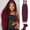 Burgundy Human Braiding Hair Deep Water Wave Bulk Human Hair