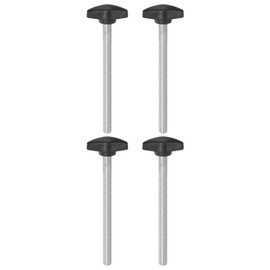 QUARKZMAN 4 Pcs T Wing Knobs Thumb Screws M8 x 100mm Standard Male Thread Plastic T Knobs Handles Hand Clamp Knobs Handle Thumb Screw Black