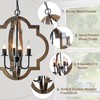 Rviezza 19.49'' Farmhouse Wood Chandelier, 4-Light Rustic Dining Room Light