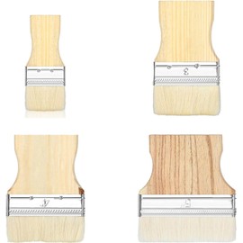 Flat Paddle Paint Brush Set,Flat Art Paint Brushes Set Wide Paint Brush Large Paint Brush 3/4/5 Inch Paint Brush with Poplar Handle Art Paint Brush Wool (4)
