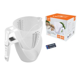 LTC Lamex Elektrische Waage - Präzisions-Küchenwaage mit Schüssel (Messbereich von 1g bis 5kg) - beschädigungssicher - klare Digitalwaage - 5 Messmodi - weiß