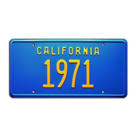 California Vintage Hot Rod | 1971 | Metal Stamped Vanity License Plate