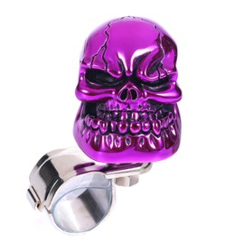 Bashineng Skull Steering Wheel Spinner Knob Turning Driving Suicide Power Handle Universal Fit Most Vehicles Cars Trucks Tractors Mowers Forklifts Boat Golf Carts (Purple)