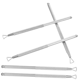 WOONEKY 5pcs Gel Nails Cuticle Pushers Stainless Steel Nail Remover Angled Cuticle Trimmer for Manicure