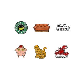 6PCS Enamel Pins Set,Enamel Pins for Backpacks,Friends Show Lapel Pins,Cute Pins for Jackets Sweater Hats Bags,Enamel Pin TV Show Brooch Pins DIY Decoration
