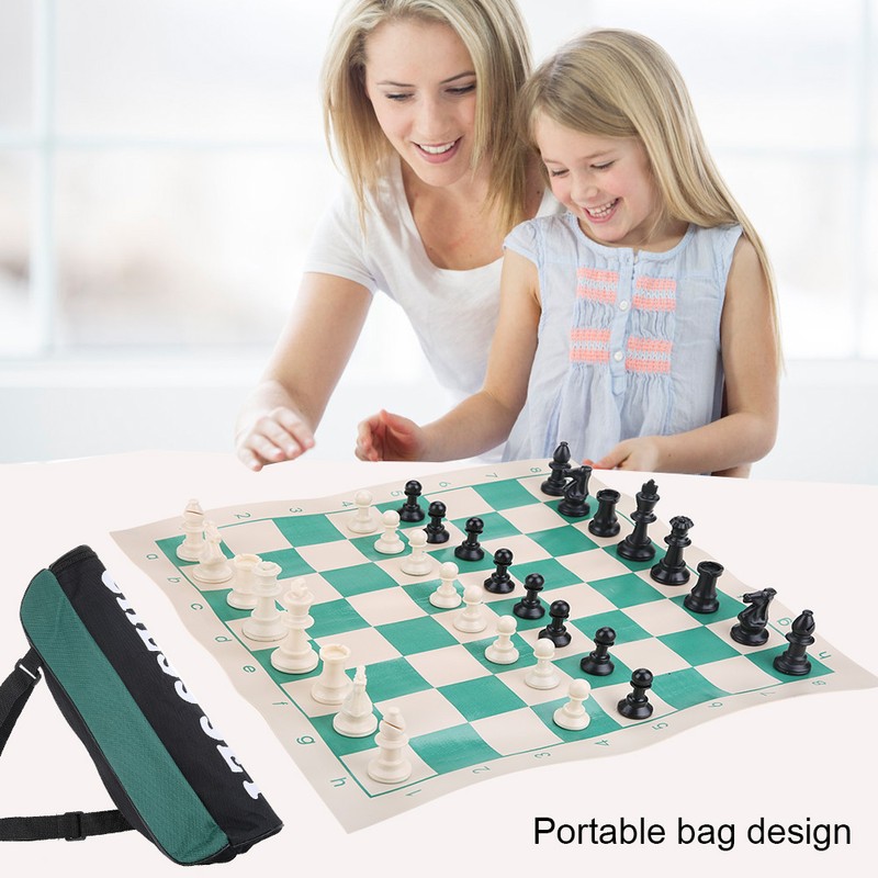 Portable Chess Set with Backpack Promote Children 's Intelligence Game
