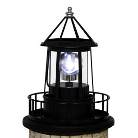 Enajucy Solar Lighthouse Rotating Light - 360 Degree Light Houses Lamp for Yard, IP65 W