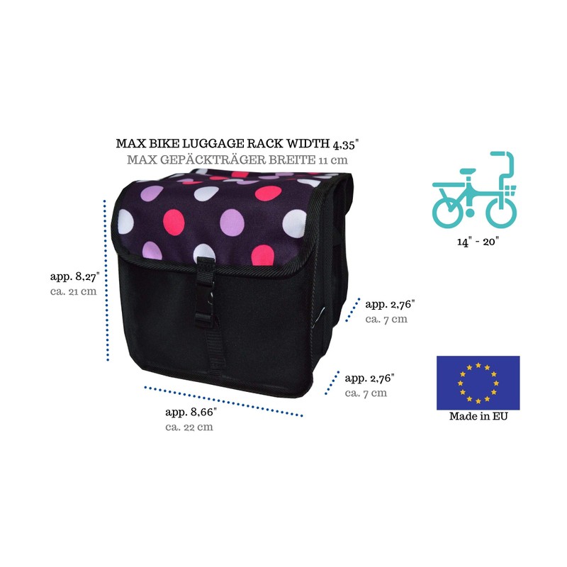 Beluko bike bag, children saddle bag, luggage carrier double 2