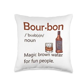 Bourbon Definition Drinking Quote Magic Brown Water Kentucky Throw Pillow