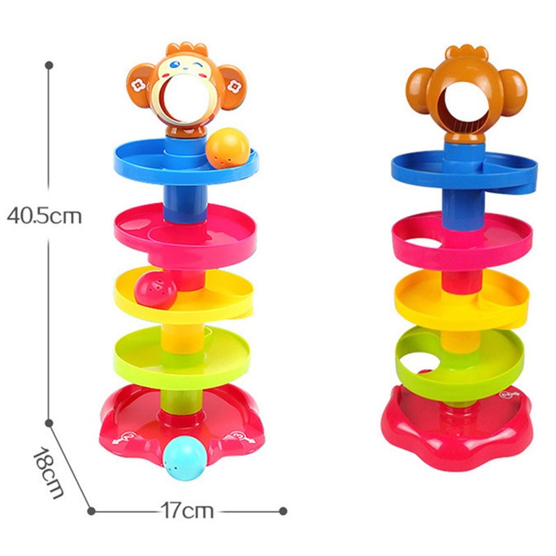 5 Layer Ball Drop Toy Ball Swirling Tower Toddler Stacked