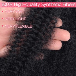 Marley Twist Braiding Hair 12 Inch 3 Packs, Springy Afro Twist Hair Pre Fluffed Pre Separated Wrapping Hair for Soft Locs Hair Extensions (12 Inch,3Pack,#1B)