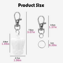 TJHypenete 3 Piece Portable Lip Gloss Keychain Holder, Keychain Hat Replacement Cover, Lip Gloss Cherry And Strawberry Charm Accessories