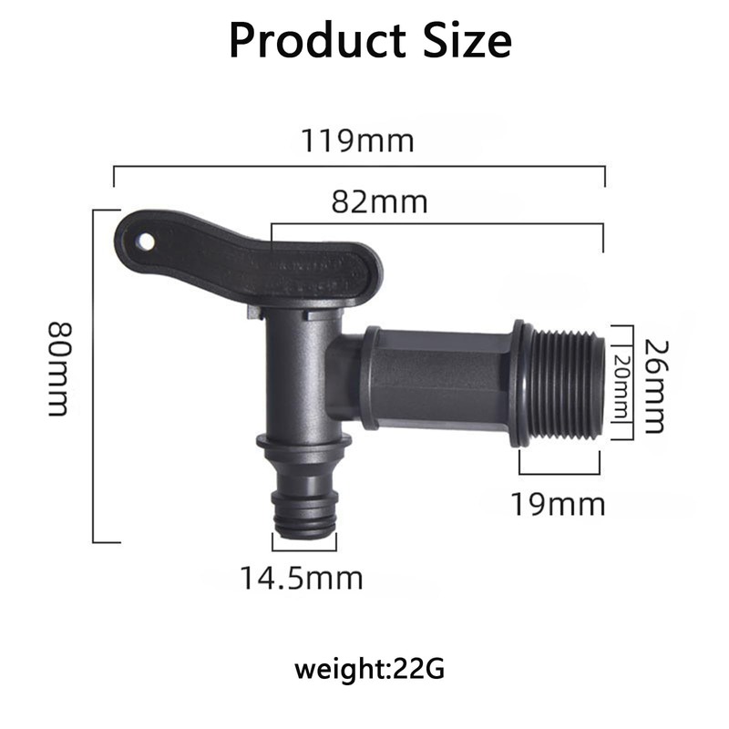 2 Pcs 3/4" Water Butt Tap, Snap Fit Hosepipe Rain