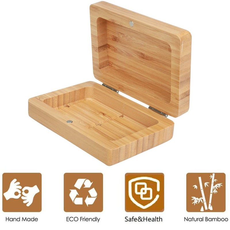 Home Storage Box, Handmade Bamboo Wooden Soap Holder, Bathroom Soap