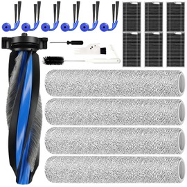 X12 OmniCyclone accessories for ECOVACS Deebot,20PCS Replacement Parts include:1 Main Brush,4 Roller Mops,6 Side Brush,6 HEPA Filters,1 Watertank brush,1 Screwdriver,1 Cleaning Brush