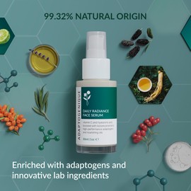 Adaptogenique Daily Radiance Face Serum with Vitamin C & Hyaluronic Acid. Hydrates, Brightens, & Fights Aging. Protects from Sun Damage. With Botanical Extracts, Adaptogens, and Nourishing Oils.