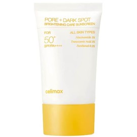 CELIMAX Protector solar facial SPF50+ PA++++ – Pore + Dark Spot Brightening Care – con niacinamida 5% y ácido tranexámico 1% – bloqueador para rostro, poros y manchas – 50 ml