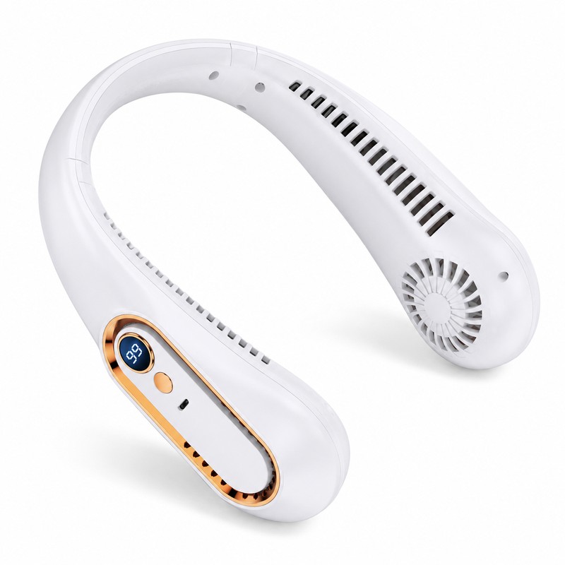 Bladeless Neck Fan for Hands-Free Cooling – 5-Speed USB Rechargeable