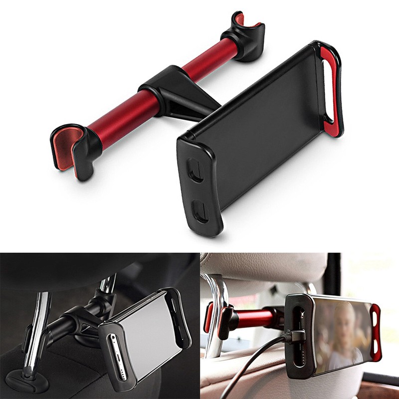 Car Headrest Mount 360° Rotating Tablet Phone Holder Backseat BracketRed