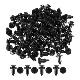 Partuto Push Type Retainer Clips No.909140007 - Car Inner Bumper Door Fender Fastener Rivet Kit - for Subaru Ascent 2019-2022 Plastic Black - 100 Pcs