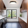 Dimmable Modern Wood Ceiling Light, Black LED 5CCT 2700K-6000K Flush