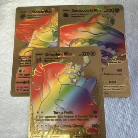 Pokémon 3 V Vmax Gx Gold Foil Rainbow Fan Artset NM