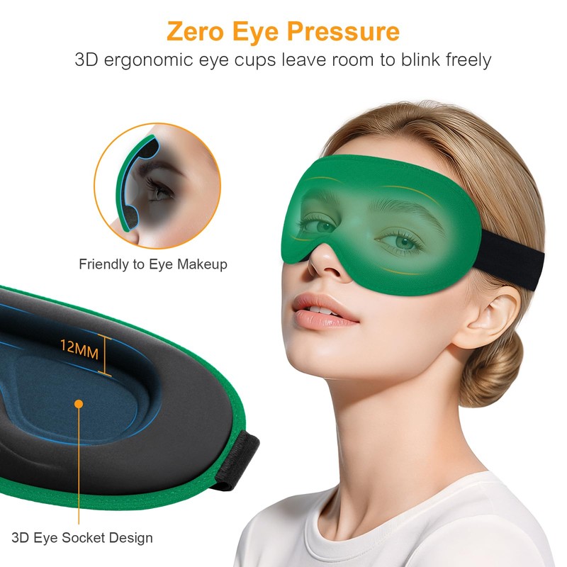 Gritin Mascherina per Dormire 3D sul Fianco, Upgrated Maschera per