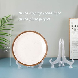 Artliving 8" Clear Plastic Easels or Stand / Plate Holders to Display Pictures or Other Items at Weddings, Home Decoration, Birthdays, Tables (6 Pack)